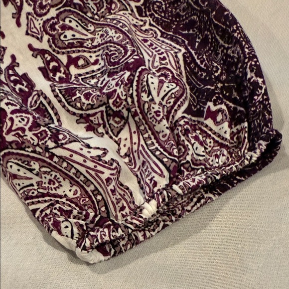George Blouse Purple Paisley Women's Top Size L - Picture 9 of 11